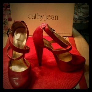 Like New,Sexy,Red HOT, 🔥 Leather,Platform,Stilleto,High Heels with Ankle Straps